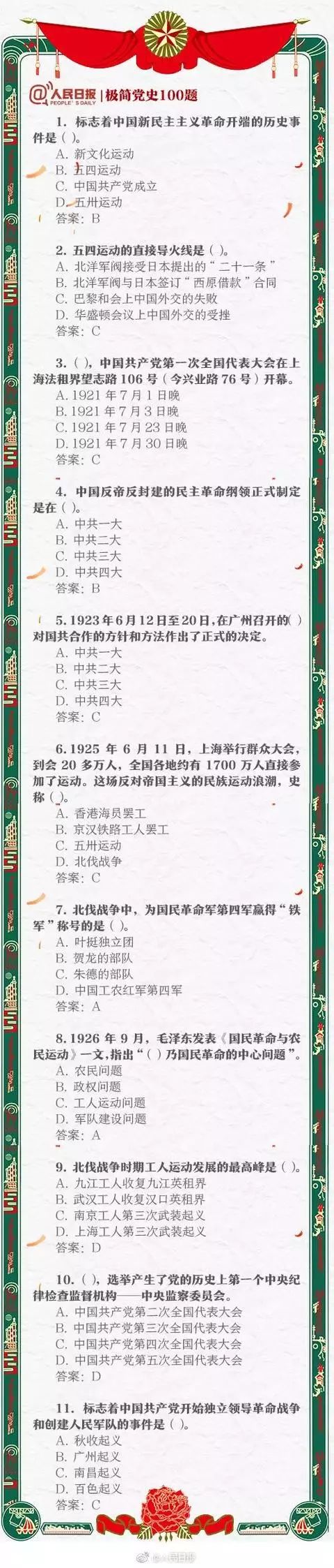 漲知識！中共黨史常識100題，你能做對幾道？
